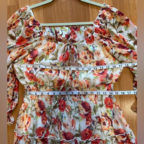 Fig & Flower (Anthropologie brand) Floral Print Midi Dress L - Picture 4 of 13